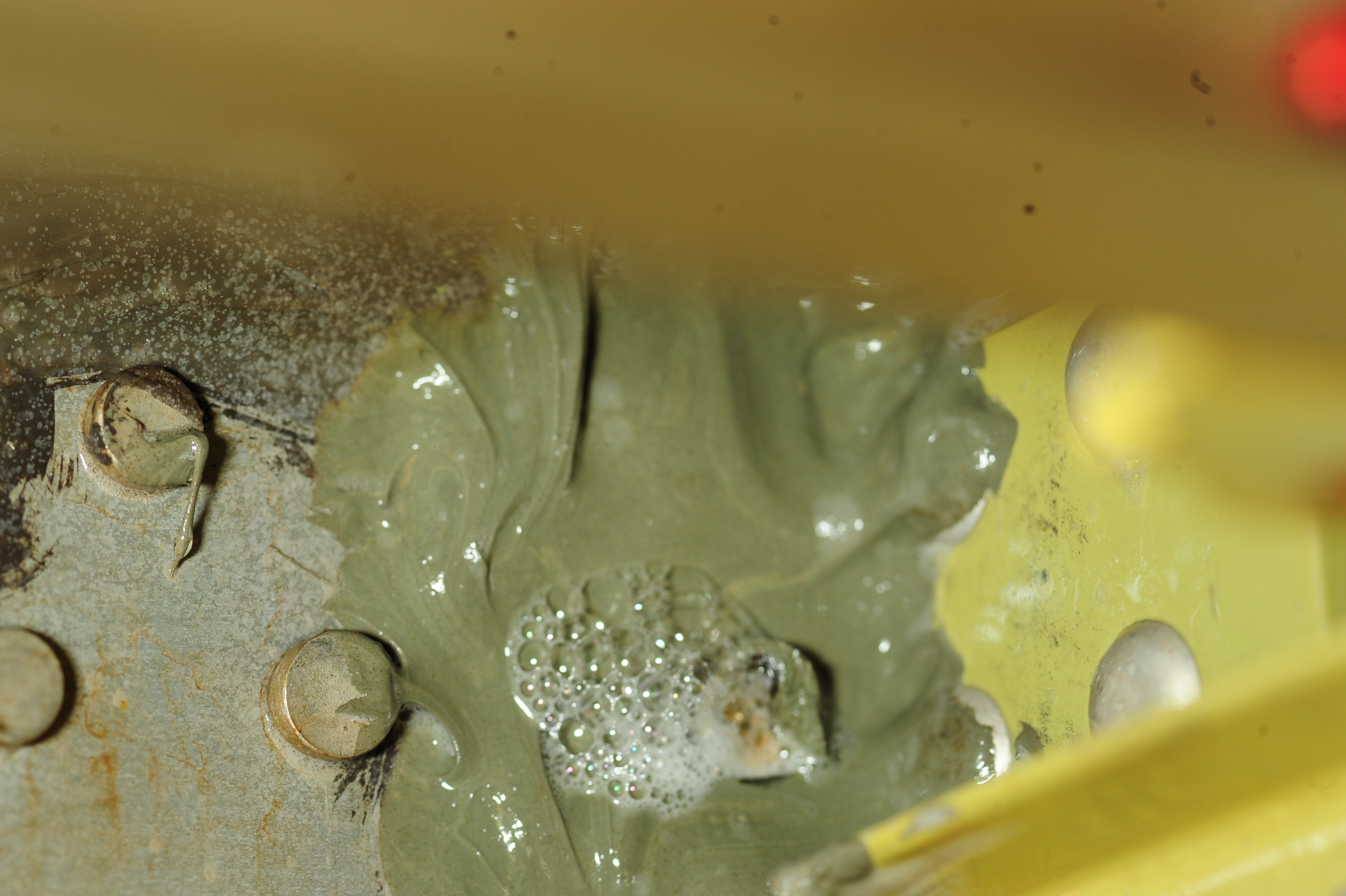 pressure test showing a leak